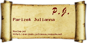 Parizek Julianna névjegykártya